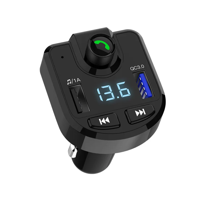JaJaBor fm-передатчик модулятор беспроводной громкой связи Bluetooth автомобильный комплект Двойной зарядное устройство USB 5 В 3A QC3.0 Быстрая зарядка