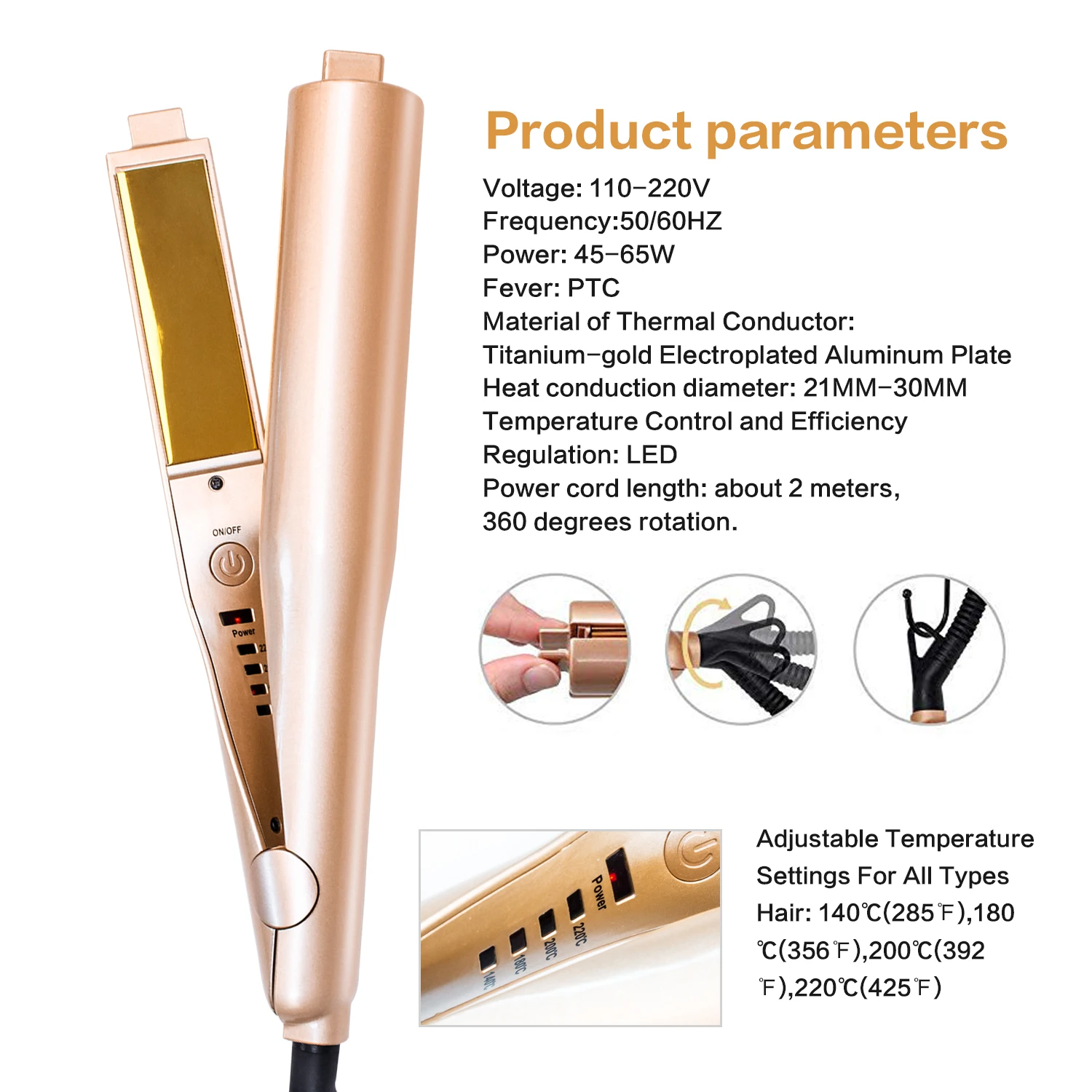 Hair Curling Brush Professional Ceramic Curler Flat Iron Hair Tools Hair Straightener