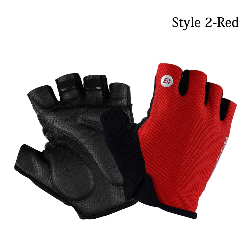 ROCKBROS перчатки для велосипеда, велосипедные перчатки, противоударные, дышащие, мужские, женские, летние, MTB, горные, спортивные перчатки, одежда для велоспорта - Цвет: Style 2-Red