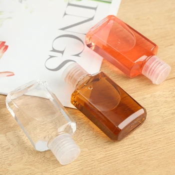 

5Pc 60ML Empty Refillable Bottles With Flip Top Lotion Water Liquid Dispensing Caps Transparent Travel Makeup Cosmetic Container