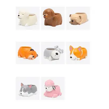 

Cute Dog Flowerpot Resin Succulent Planter Decorative Flower Pot Desk Mini Ornament (Corgi)