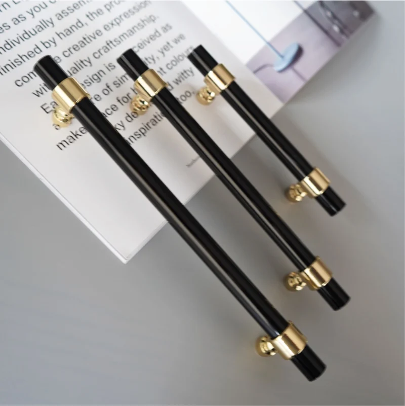 Различные размеры современный стиль черные акриловые ручки для ящика Т образная