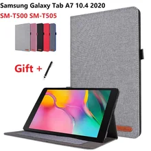 

Smart Magnetic Case for Samsung Galaxy Tab A7 SM-T500 SM-T505 10.4 Inch Flip Stand Cloth Ultra Slim Tablet Case + Free stylus
