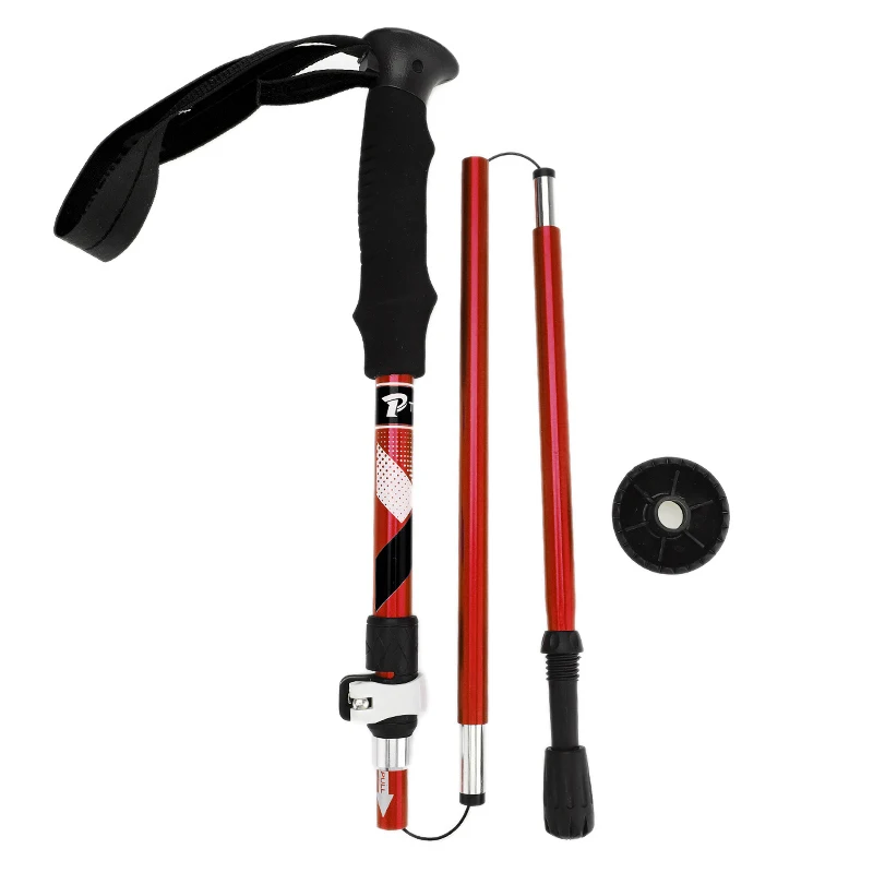 95-125cm Adjustable Anti Shock Walking Sticks Telescopic Trekking Hiking Poles Ultra Walking Cane 5-Sections For Outdoor Sport - Цвет: 110-125cm