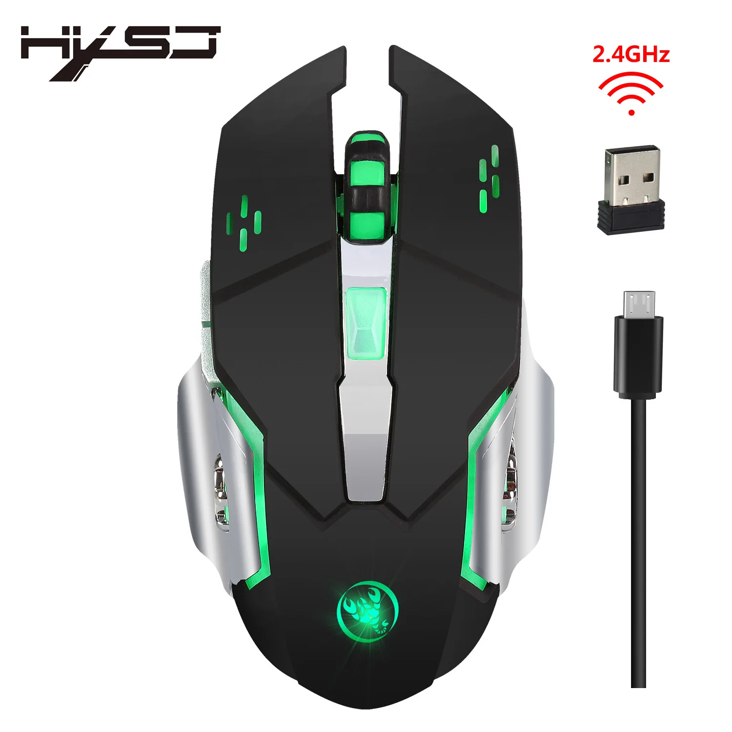 X70 красочная блестящая игровая мышь 2,4G заряжаемая беспроводная мышь встроенный 600 Miliamps Прямая от производителя в настоящее время Av - Color: M70Black2-speed