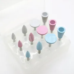 12PCS Polishing RA Shank Low Speed Silicone Rubber Prophylaxis Polisher For Ceramics / Natural Teeth Polish kit