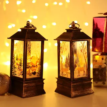 

Street Lamp Plastic Christmas Xmas Hanging Candle Light Creative Gift Santa Claus Flame Light Home Decoration Candlestick Party