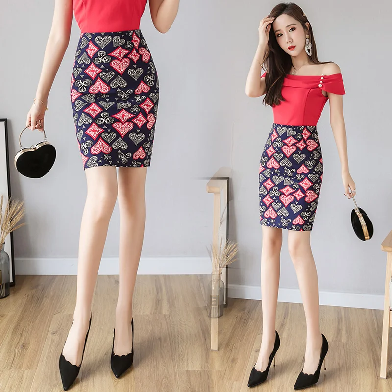 Faldas Mujer Moda, новинка, сексуальные модные юбки, женские эластичные юбки с принтом, женские юбки в стиле ампир, повседневные, размера плюс 6531 50