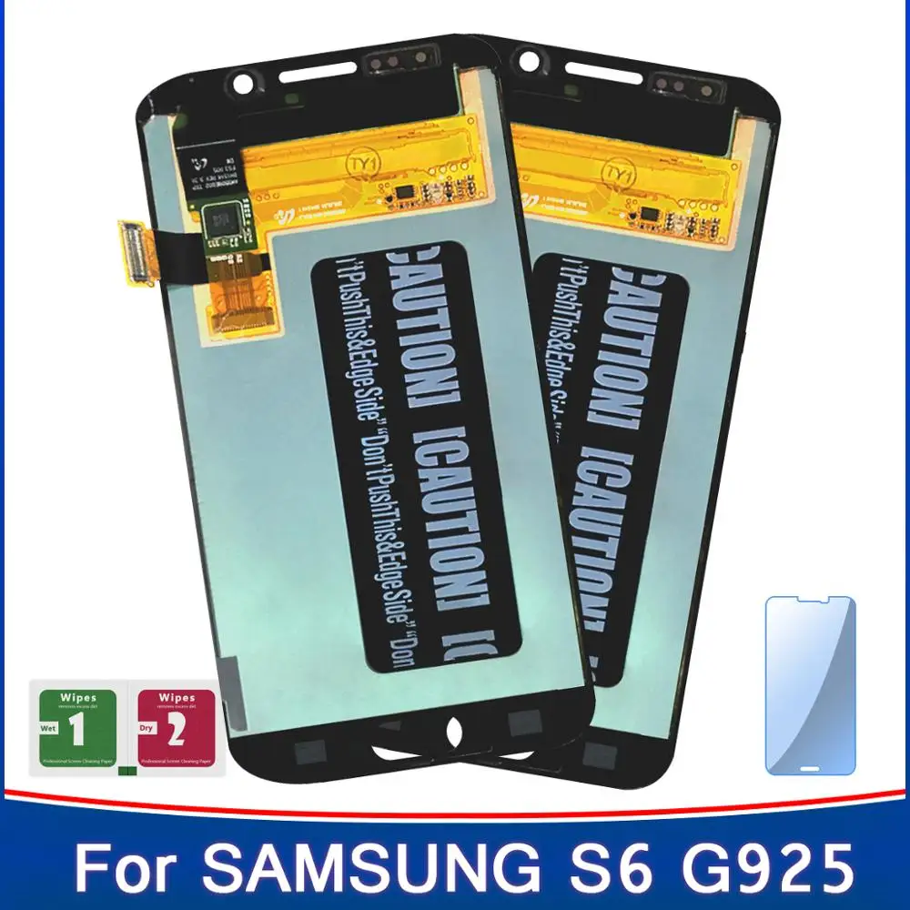 

2PCS Super AMOLED Display For Samsung Galaxy S6 Edge G925F G925A G925P LCD Touch Screen Sensor Panel Adjustable Brightness Parts