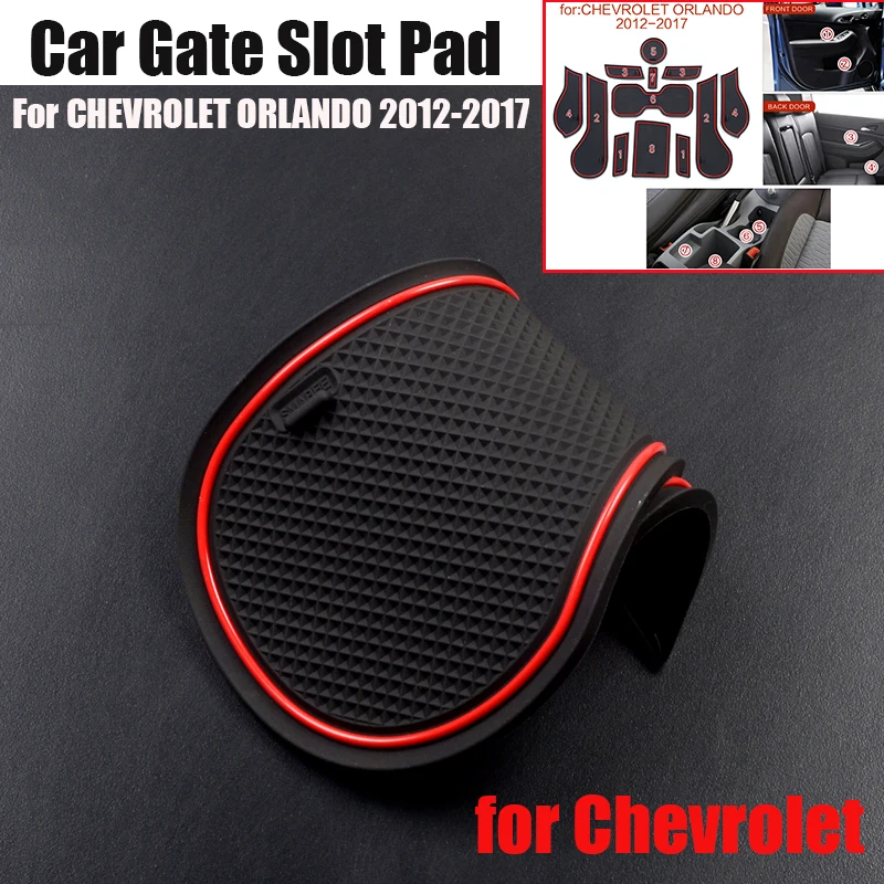 

12pcs/set Anti-Slip mat gate slot pad Auto anti-slip cup holder mat non slip door gate pad for Chevrolet orlando 2012-2017