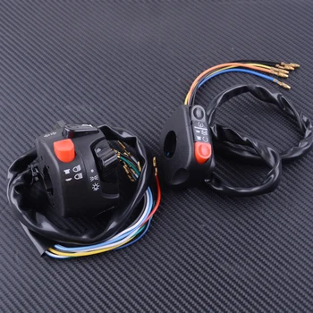 

DWCX 2pcs 12V Left & Right Motorcycle 22mm 7/8" Handle Bar Button Ignition Engine Stop Lamp Horn Light Switch