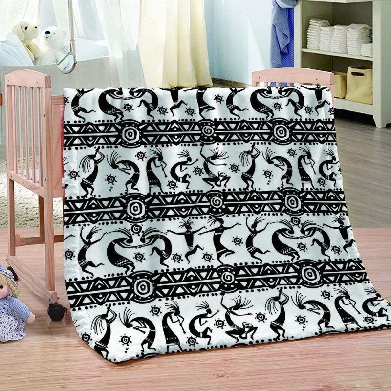 New Stylish Black And White Design Soft Flannel Throw Blanket For Bed Couch Sofa Lightweight Travelling Camping Animal Design