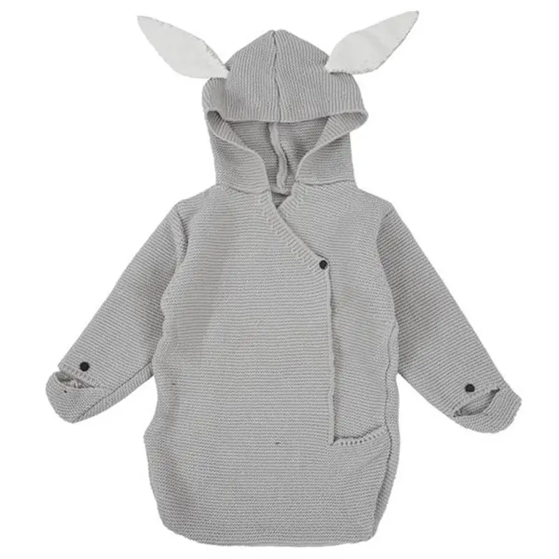 Одеяло с капюшоном для новорожденного ребенка мультяшным кроличьим ухом