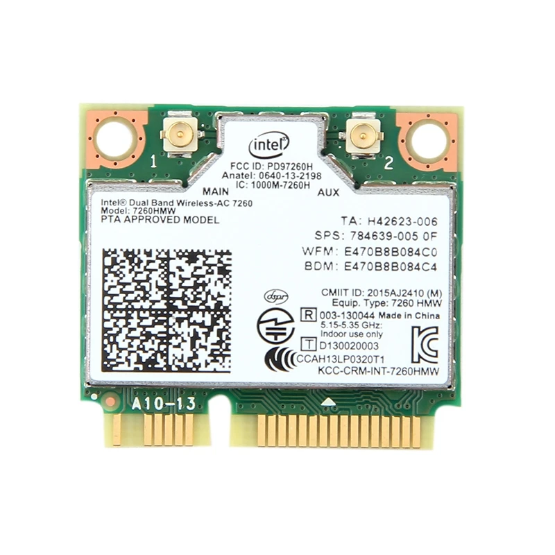 Двухдиапазонный беспроводной адаптер AC1200 для Intel 7260 7260HMW AC MINI PCI-E Card 2,4G/5G Wifi+ Bluetooth 4,0 для Dell/sony/ACER/ASUS