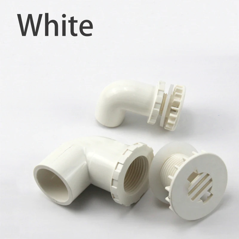 1 PC Fish tank drainage joint water tank PVC drainage pipe fittings group drainage Elbow discharge for Aquarium