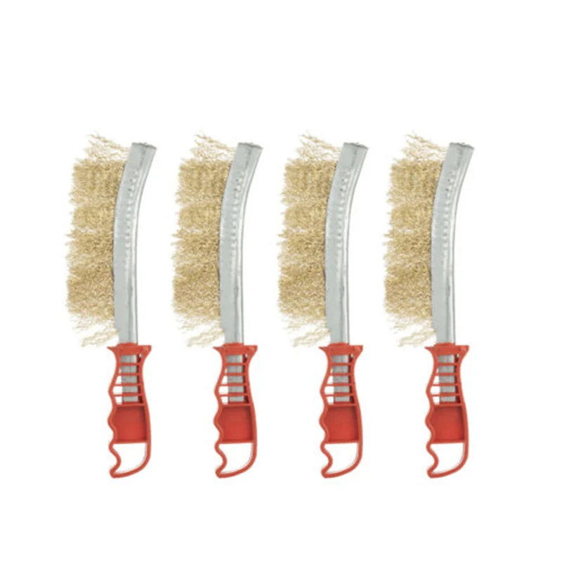 4 Pack Handheld Wire Brush Ergonomically Designed Rust Removal Remover Cleaning Hand Brushes Cleaner