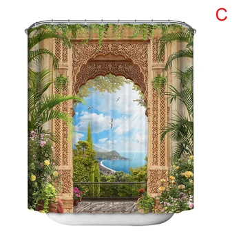 

Landscape Print Polyester Waterproof Bathroom Shower Curtains Decoration for Home JS22