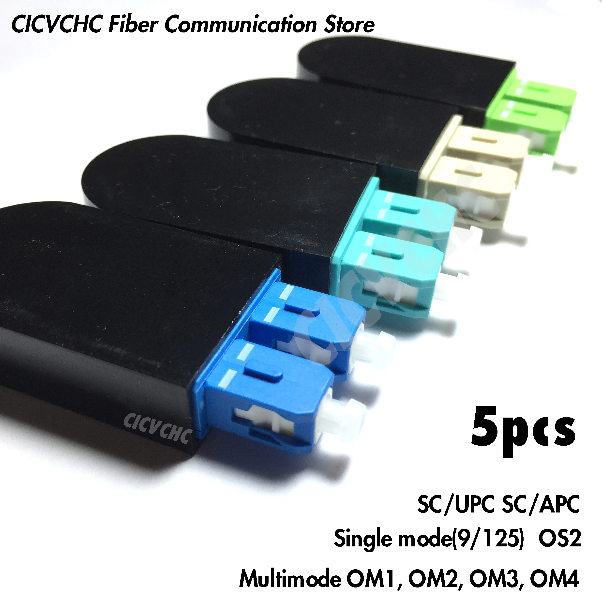 5 Pcs Modulo Sc Loopback Tester Sc/Apc Sc/Upc-Sm Os2/Mm Om1, Om2, Om3, Om4