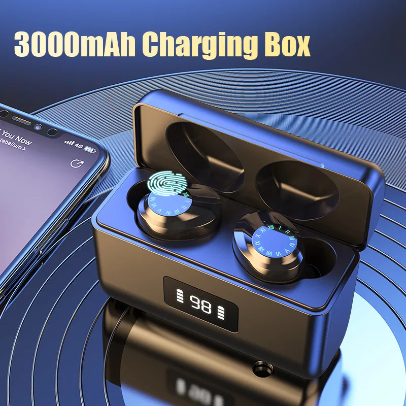 TWS 5 0 беспроводные наушники Bluetooth 9D Hifi стерео водонепроницаемые спортивные