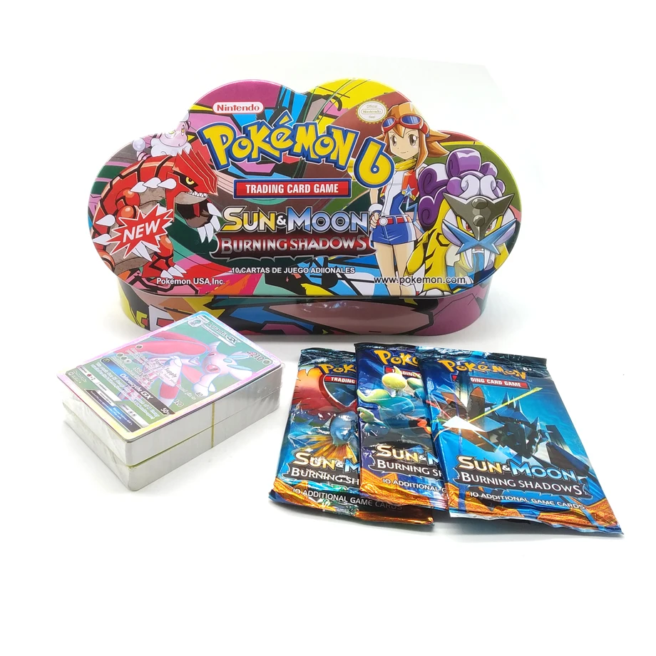 102 шт./компл. портативная жестяная коробка Pokemon TAKARA TOMY Battle Toys хобби Коллекционная
