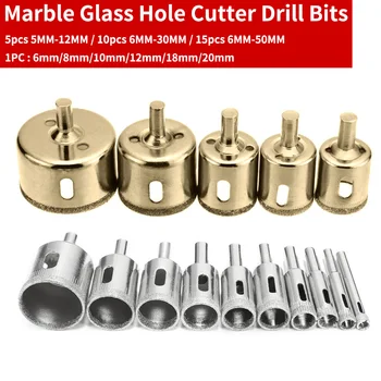 

Marble Glass Diamond Core Drill Bit Ceramic Tile Bead Knife Glass Dilator Glass Drill Bits 5pc/10pc/15pc 5mm-12mm/6mm-30mm/50mm