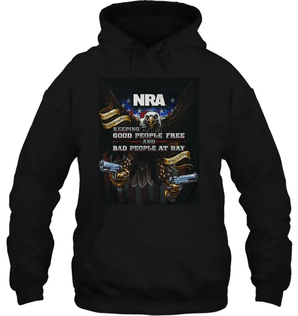 Мужская толстовка NRA Keeping good people free NRA на левой груди Черная женская уличная одежда