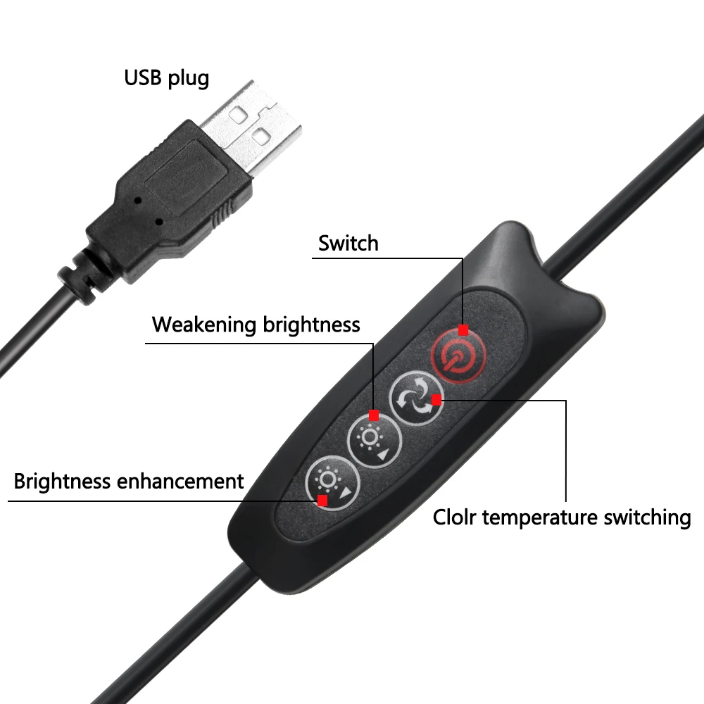 삼각대 스탠드가 있는 LED 링 라이트, 유튜브 비디오 메이크업 미니 LED 카메라 라이트, 데스크탑 LED 램프, 3 가지 조명 모드, 6 인치