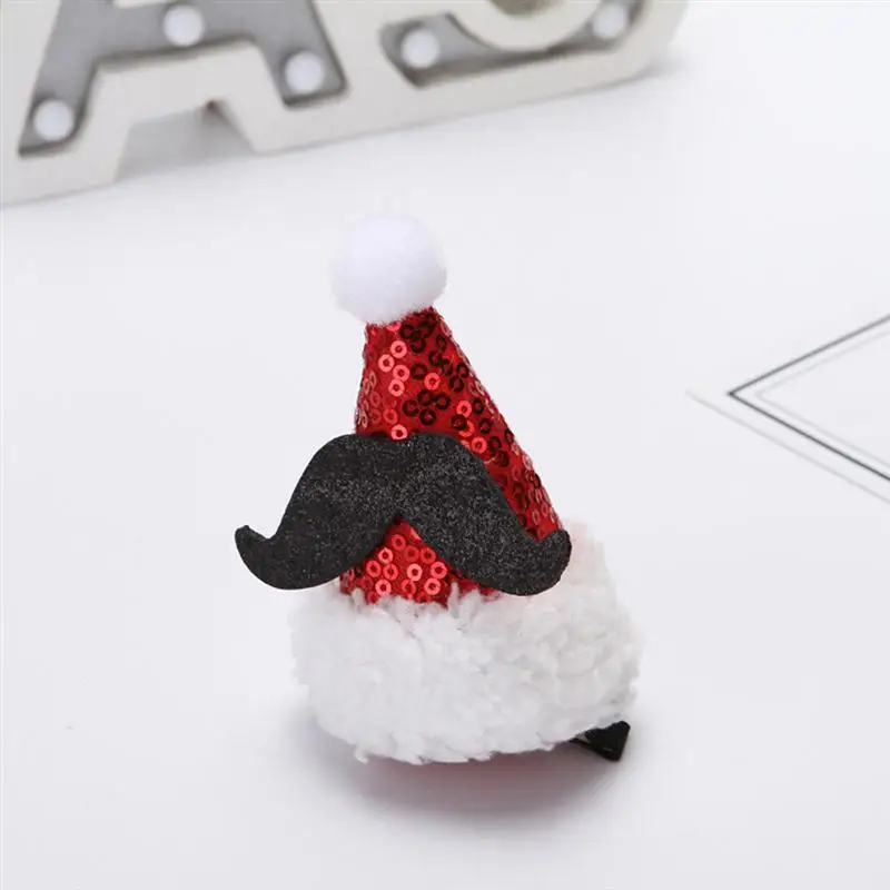 6pcs Christmas Sequins Cap Hat Hair Clip Lovely Headwear Hair Clip Party Decorations Hairpin Xmas Party Decorating Acce A35
