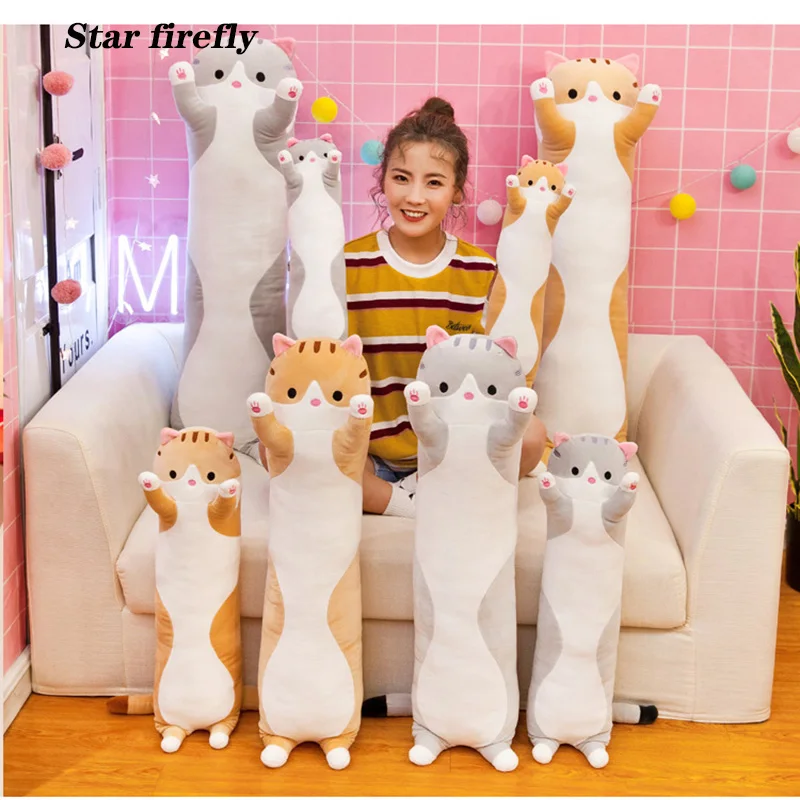 Новый креативный подарок Kawaii длинная кошка кукла спящего компаньона мягкие