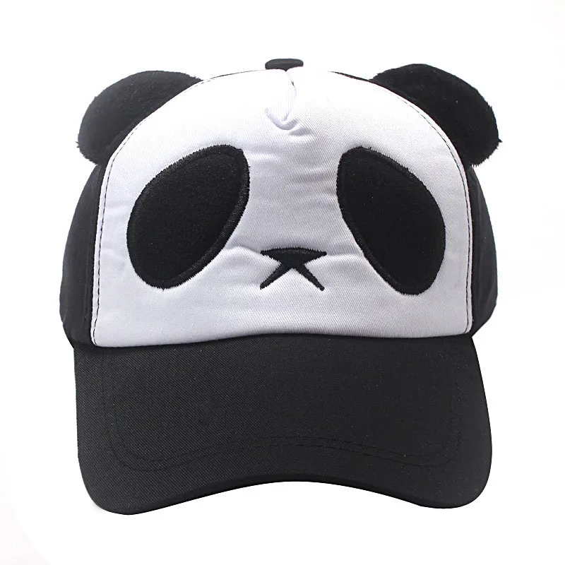 Черные хлопковые бейсболки Милая панда кавайная шапка бейсболка для мужчин и женщин анималистические уши модная шляпа бренда Gorra Hombre хип хоп# D
