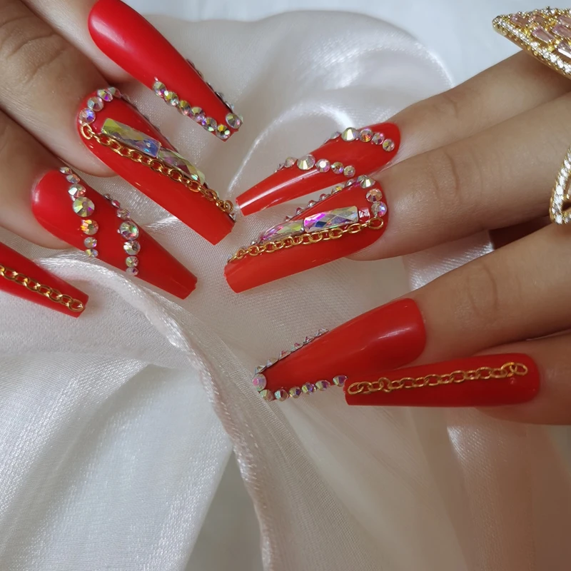 24pcs 21 The Latest Design Luxury Jewelry Ballet Coffin Fake Nail Crystal Diamond Red False Nails Aliexpress 24pcs 21 The Latest Design Luxury Jewelry Ballet Coffin Fake Nail Crystal Diamond Red False Nails Aliexpress