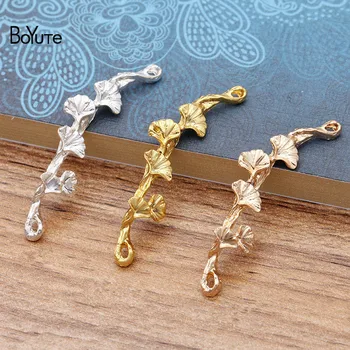 

BoYuTe Wholesale (100 Pieces/Lot) 41*10MM Metal Alloy Ginkgo Leaf Charms Pendant Diy Hand Made Hair Jewelry Accessories