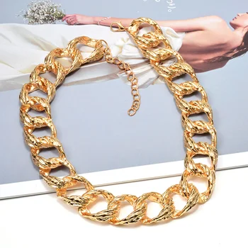 

New Arrival Statement Gold Metal Hoops Necklace Fine Accessories For Women High-Quality Fashion Exaggerated Necklaces Jewelry