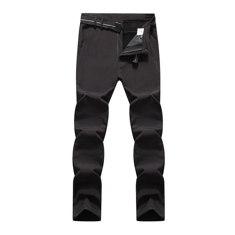 

Autumn And Winter Black Silver Fox Down Men's Trekking Pants Waterproof Fleece Pants Men Outdoor Climbing Windproof Warm Pants