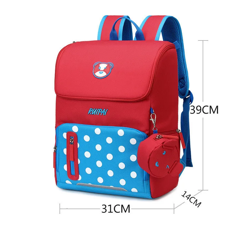 Рюкзак, школьные сумки для девочек и мальчиков, детский мультяшный ранец, водонепроницаемый ортопедический рюкзак, школьный рюкзак, сумка для книг, Mochila - Цвет: big red