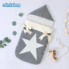 Детские спальные мешки, вязаные конверты для коляски для новорожденных, пеленальные мешки для младенцев, спальные мешки с пятизвездочным принтом, осенне-серые зимние одеяла Детские спальные мешки, вязаные конверты для коляски для новорожденных, пеленальные мешки для младенцев, спальные мешки с пятизвездочным принтом, осенне-серые зимние одеяла