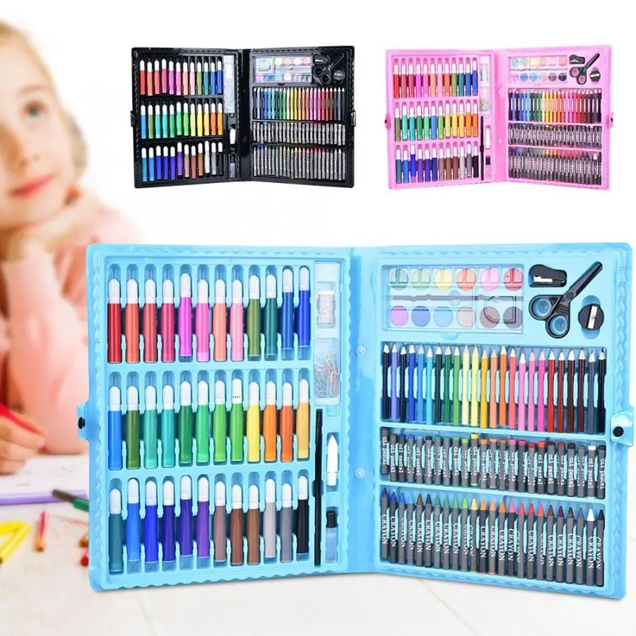 150 шт акварельные ручки масляные пастельные мелки Набор цветных карандашей