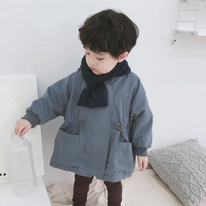 Children's Autumn Winter Korean Boys and Girls with Fleece Overcoat Thickened Jacket Coat kids jacket