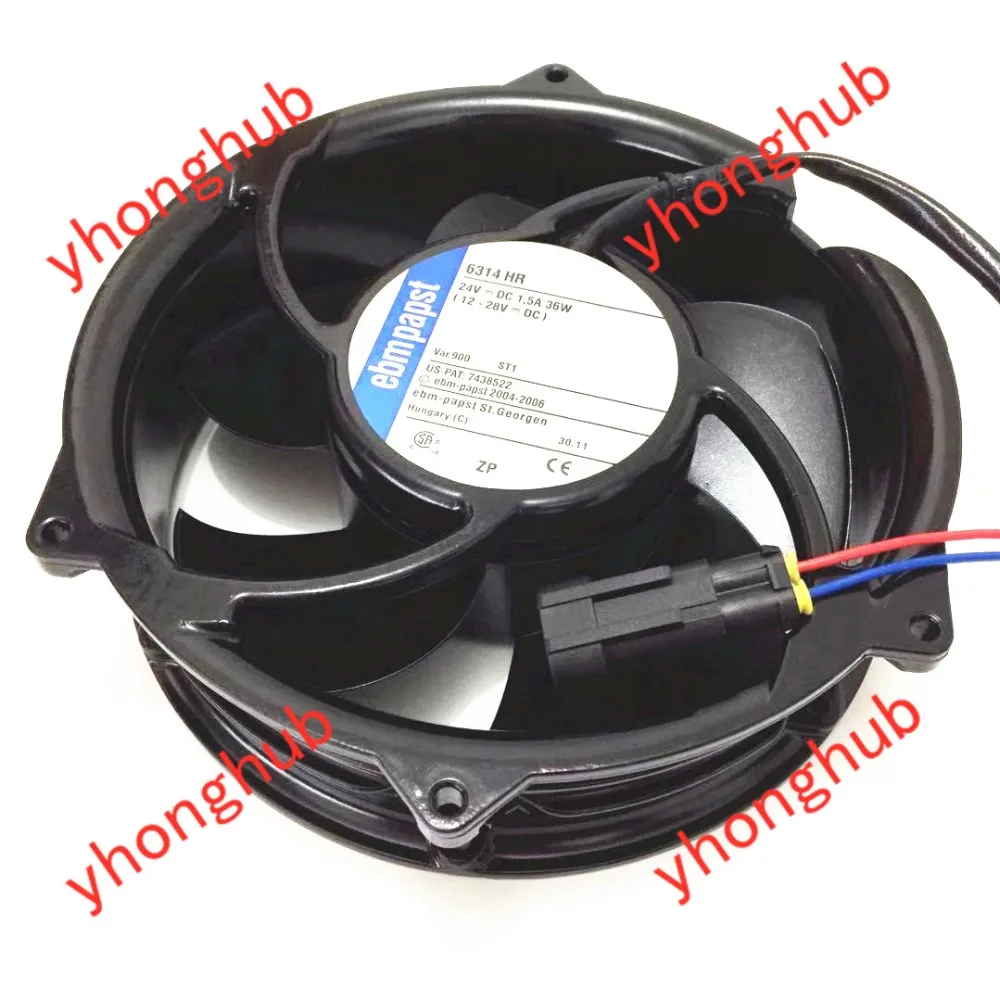 Ebmpapst 6314 HR 6314HR DC 24V 1.5A 36 Вт 2-провод 172x172x51 мм Сервер охлаждающий вентилятор