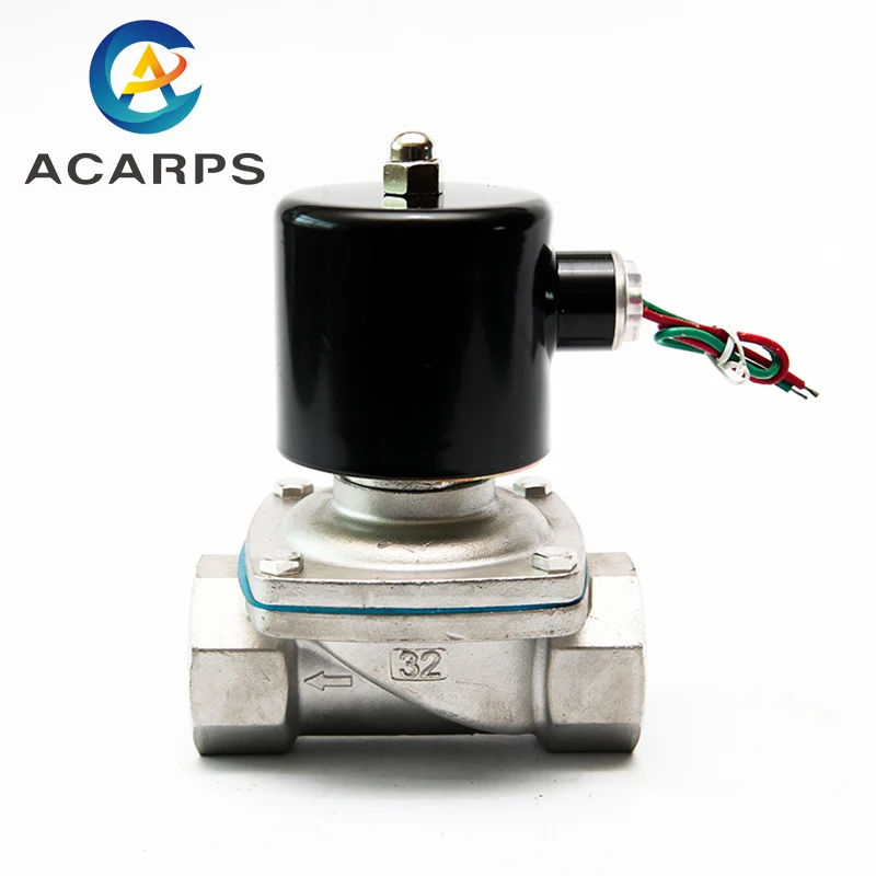 

Нормально закрытый Соленоидный клапан DN32 из нержавеющей стали 1/4 В переменного тока 12 В постоянного тока 24 В постоянного тока Соленоидный клапан 1-дюйма