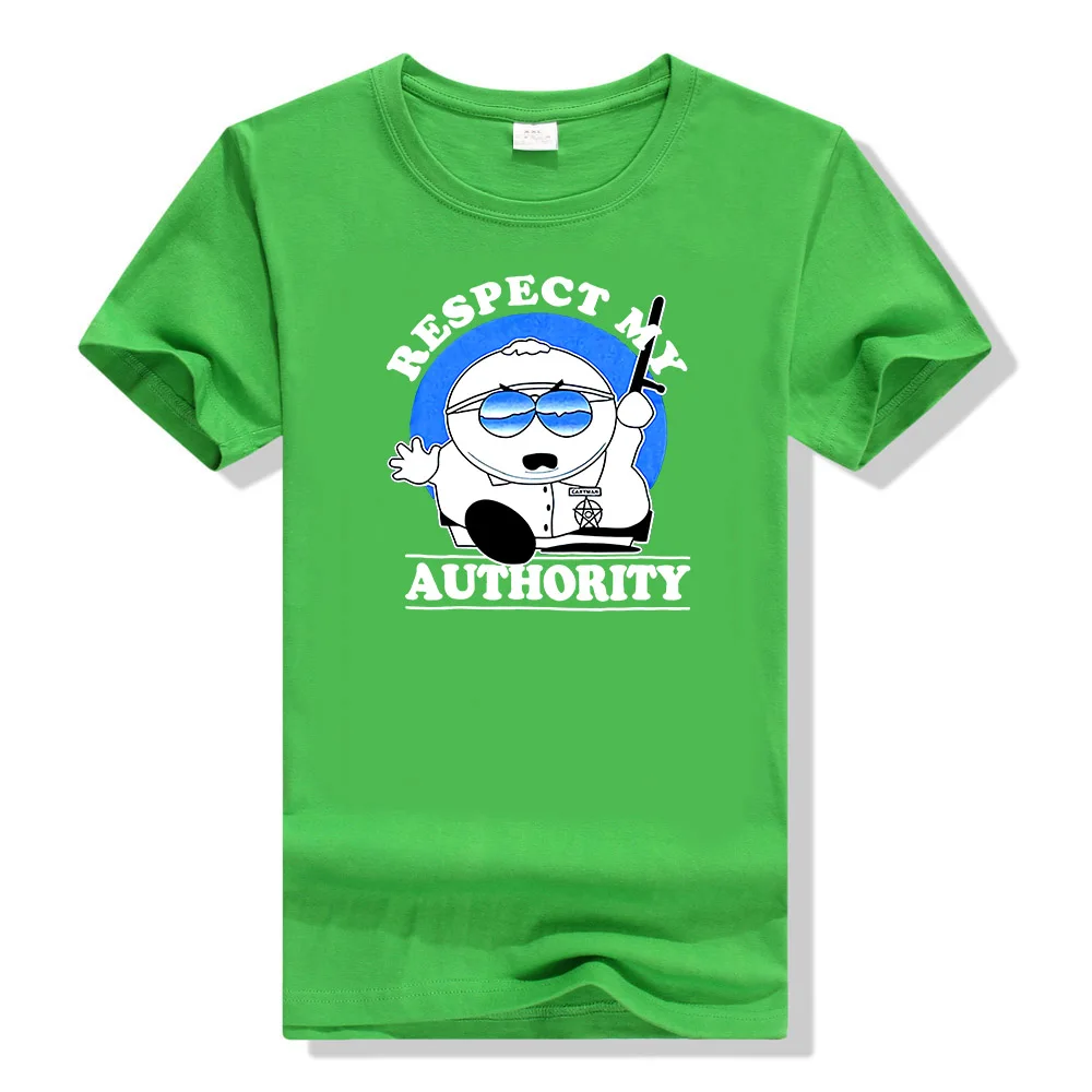 Cartman Respect My Authority футболка новые тренды футболка - Цвет: Зеленый