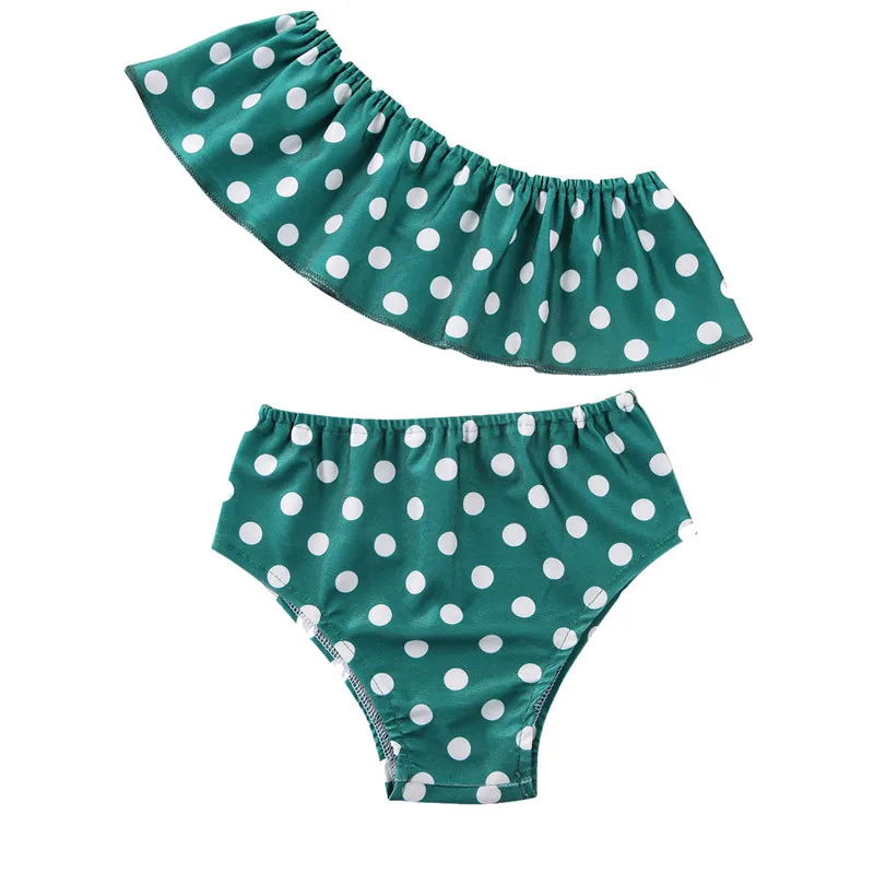 Summer Baby Girls Striped Swimwear Tankinis Ruffles Off Shoulder