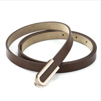 

2020 Women Belts U Type Alloy Smooth Buckle High Quality PU Dress Thin Belts Personality Decorative Student Belts