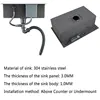 Black single kitchen sink With knife holder vegetable washing basin With cutting board stainless steel pia black sink 5