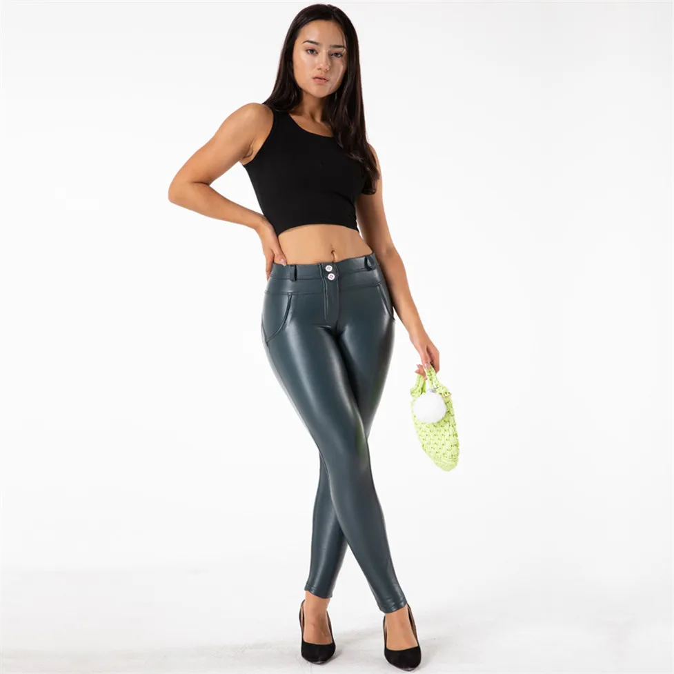 Melody Navy Blue Leather Pants Four 