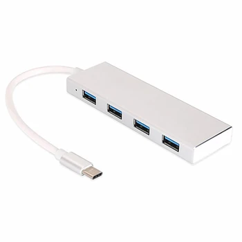 

USB C Hub Ultra Slim USB C Adapter with 4 USB 3.0 Ports USB Type C Hub Supports Windows XP/Vista/7/8, Aluminum Alloy
