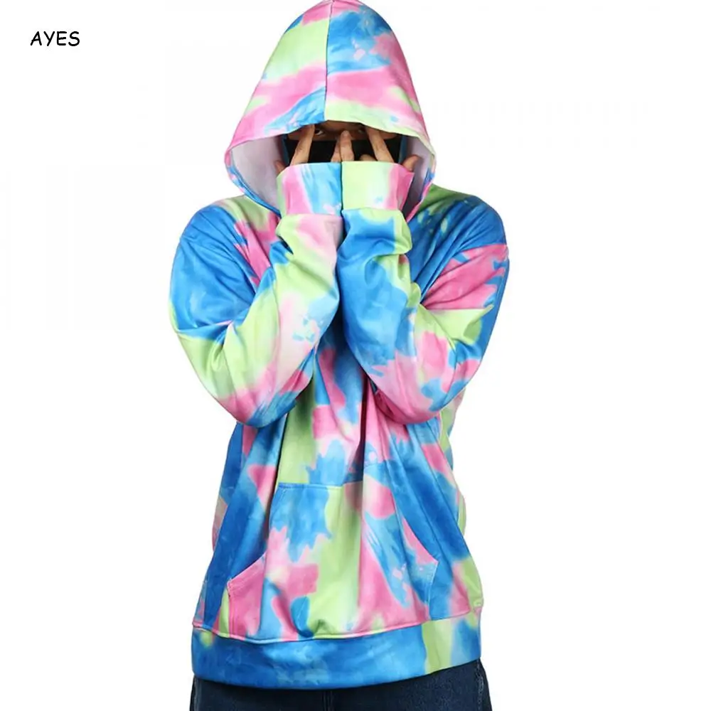 multi-colored Яркое мужское осеннее пальто с длинным рукавом, толстовки с капюшоном в стиле хиппи, мужские свободные толстовки с капюшоном, мужские модные толстовки, уличная одежда - Цвет: multi-colored