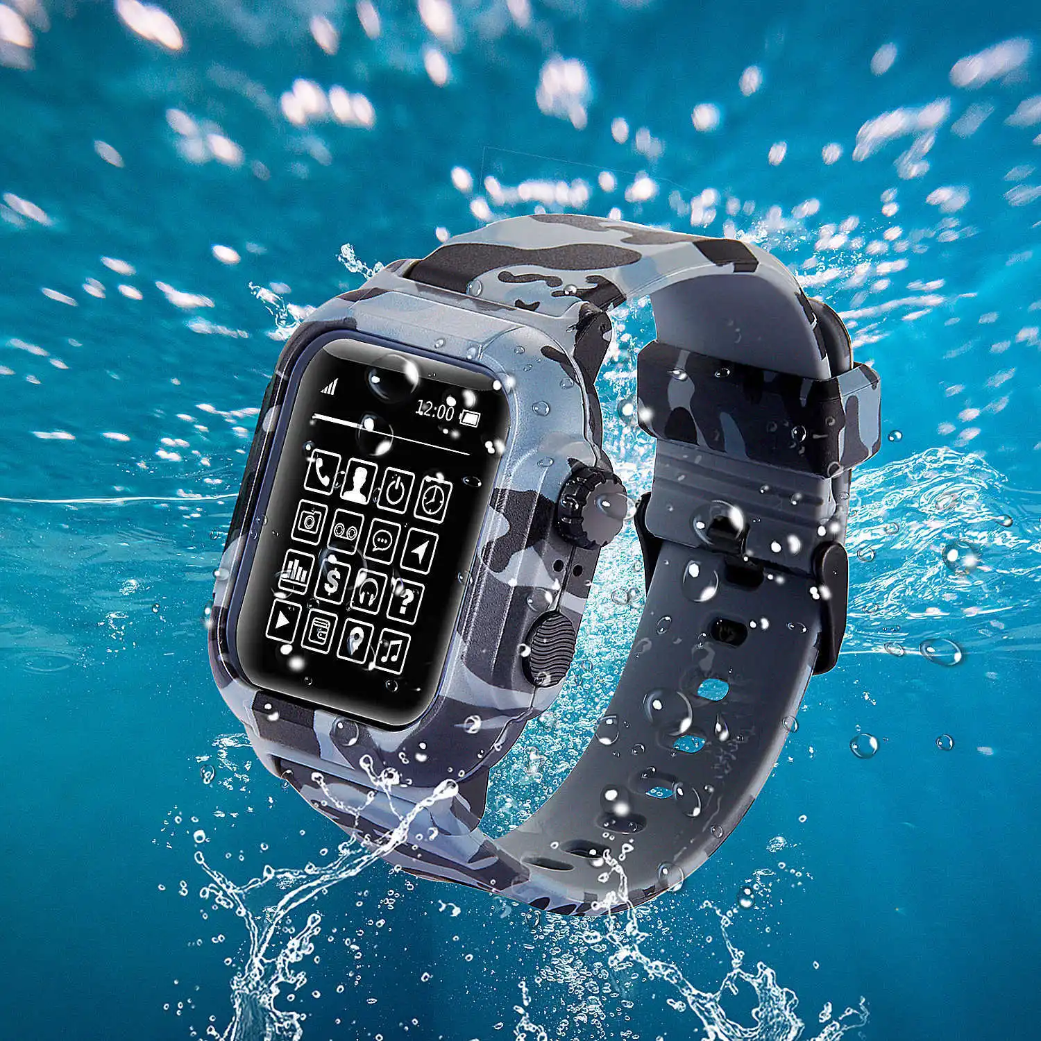 Водонепроницаемый чехол для Apple Watch 42 мм силиконовый ремешок iwatch 44 браслет умных