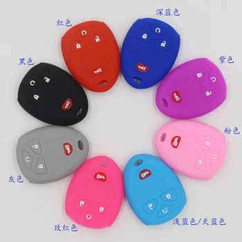 

KAPU for Chevrolet Tahoe Traverse Avalanche Captiva Equinox Express 4 buttons silicone remote car key case cover shockproof GMC