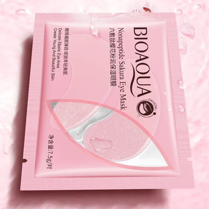 10Pcs=5Pairs Nonapeptide Sakura Eye Mask Collagen Moisturizing Gel Eye Patches Remove Dark Circles Anti Age Bag Wrinkle Care